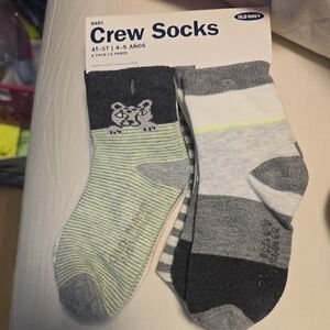 Old Navy Baby Crew Socks - Gray & Light Green (6-Pack)